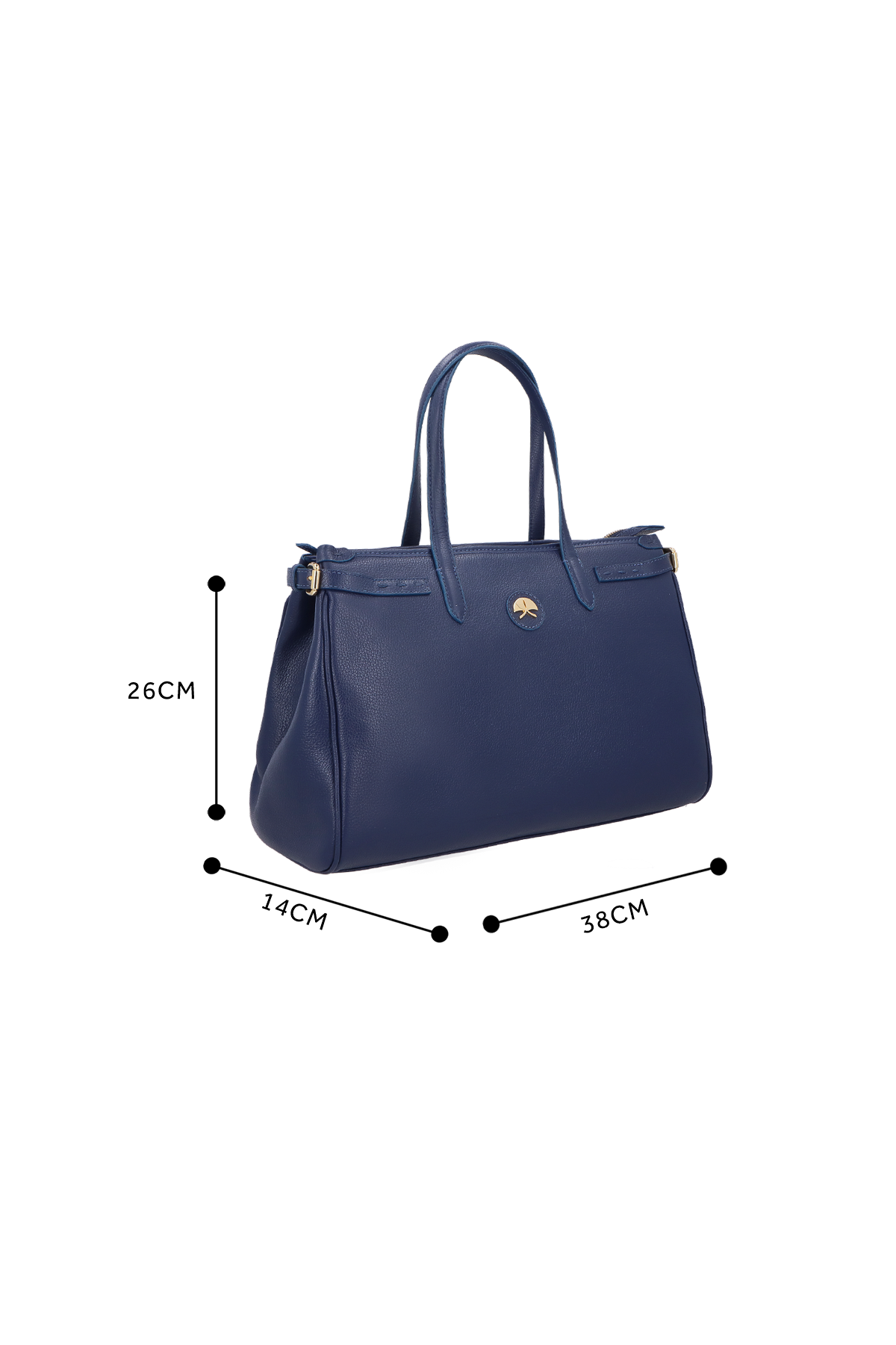 BOLSA MÉDIA EM COURO AZUL ATLÂNTICO ESTRUTURADA
