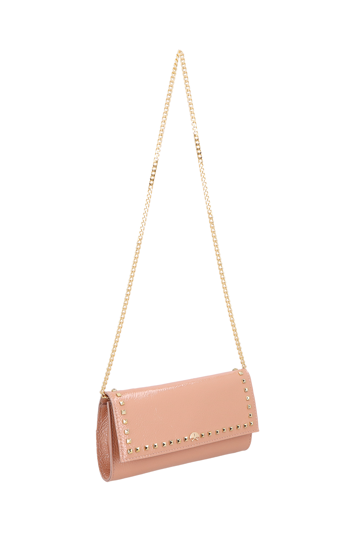 BOLSA CARTEIRA EM VERNIZ BEGE BLUSH