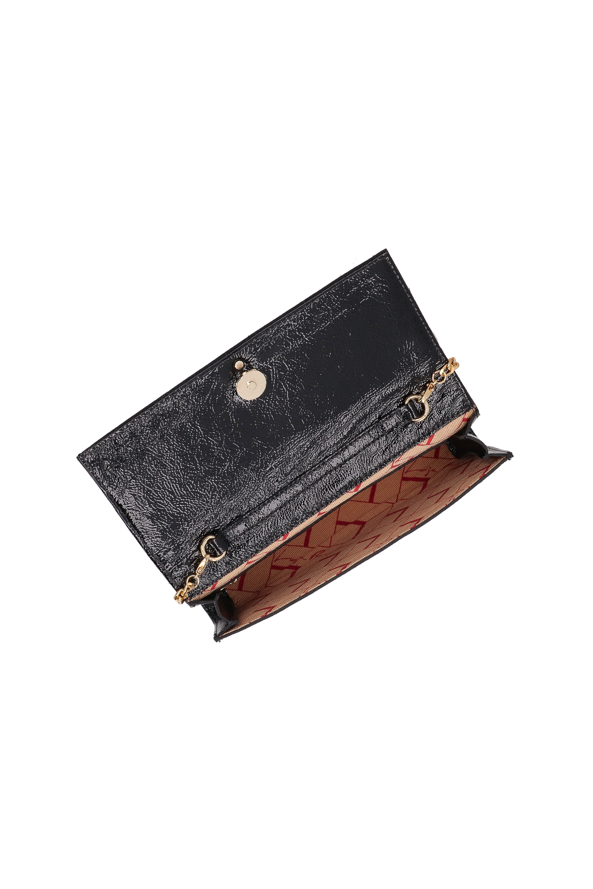 BOLSA CARTEIRA EM VERNIZ PRETO