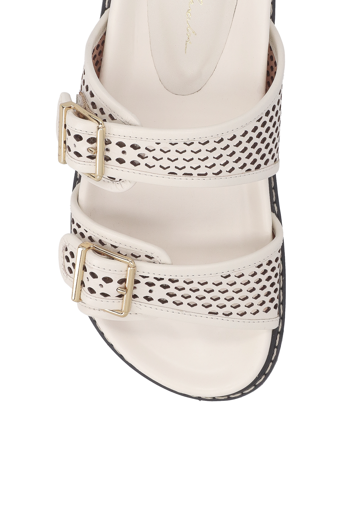 PAPETE TRATORADA EM COURO OFF WHITE COM RECORTES LASER