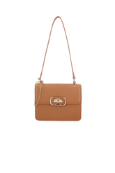 BOLSA TRANSVERSAL PEQUENA CARAMELO EM COURO