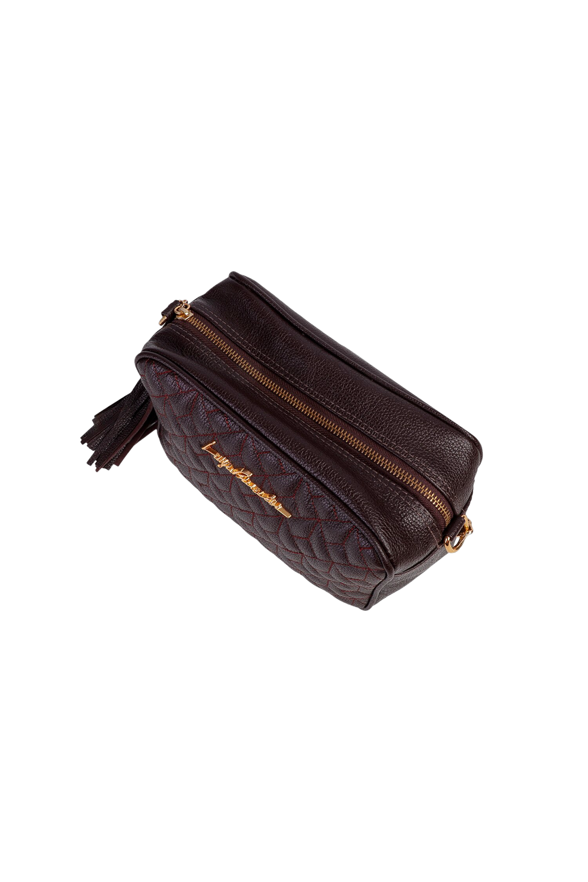 BOLSA PEQUENA CLÁSSICA ALÇA CORRENTE CAFÉ