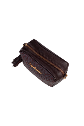 BOLSA PEQUENA CLÁSSICA ALÇA CORRENTE CAFÉ