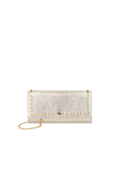 BOLSA CARTEIRA EM METALIZADO DOURADO