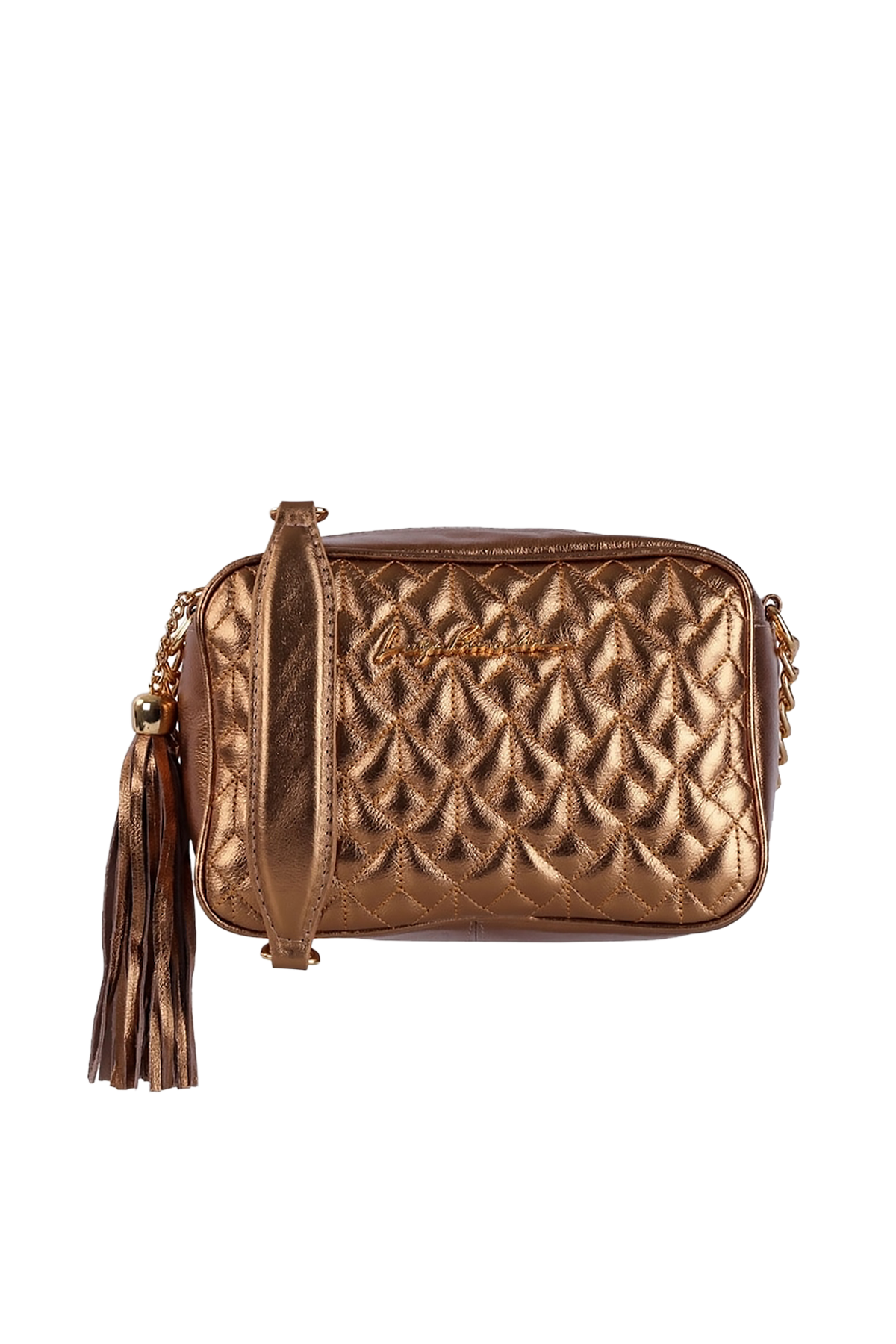 BOLSA PEQUENA CLÁSSICA ALÇA CORRENTE DOURADA