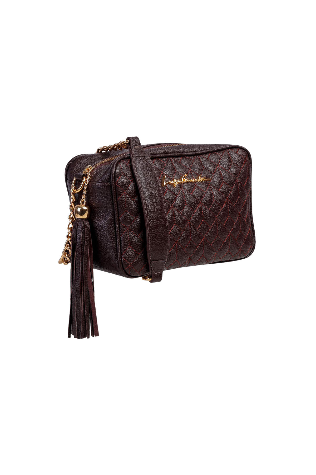 BOLSA PEQUENA CLÁSSICA ALÇA CORRENTE CAFÉ