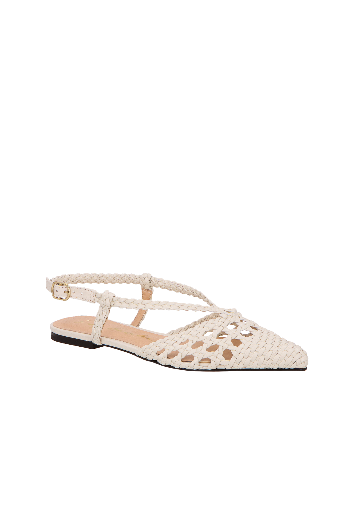 SAPATILHA SLINGBACK TRANÇADA EM COURO OFF WHITE