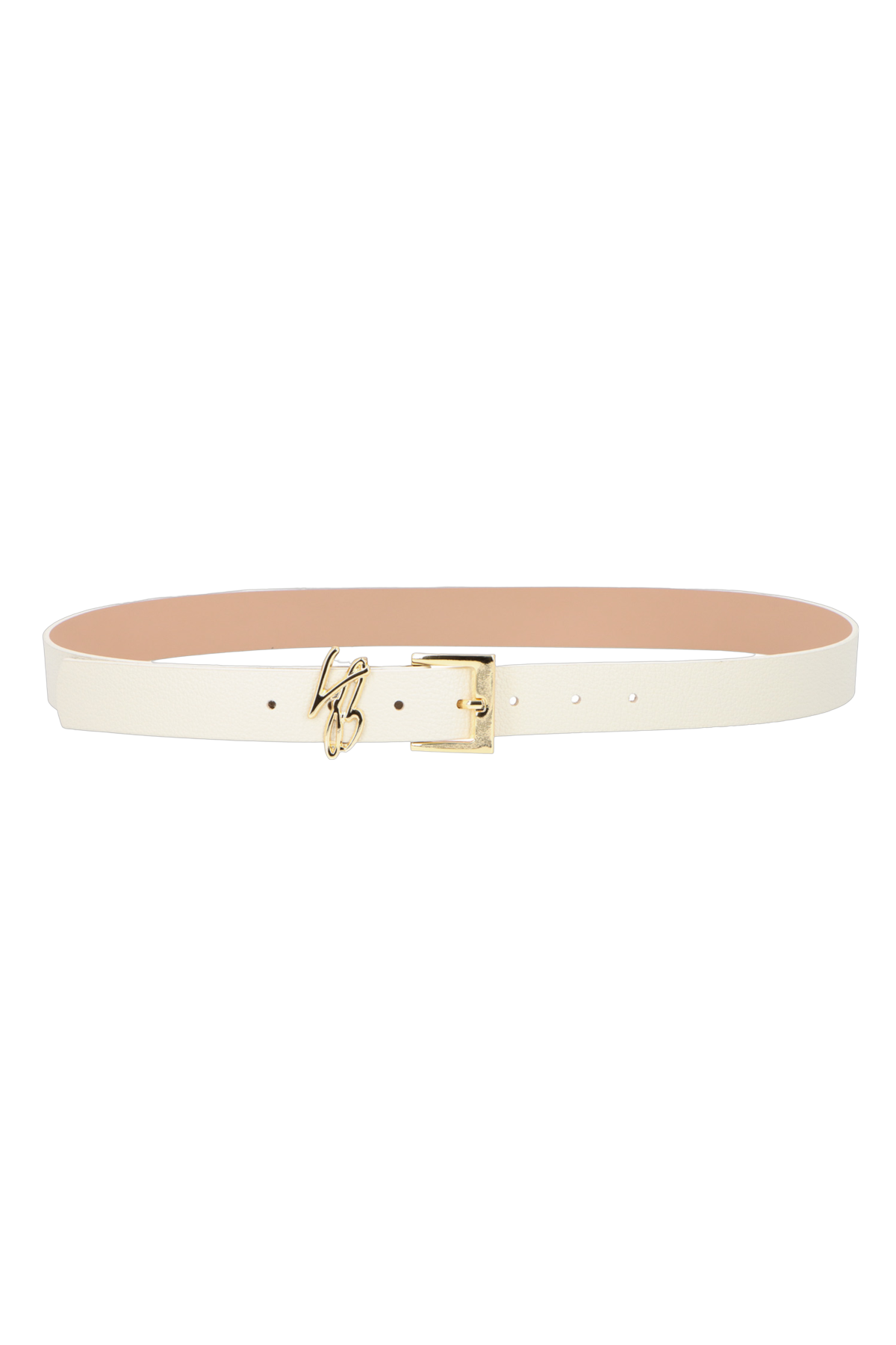 CINTO EM COURO OFF WHITE COM PASSANTE LB