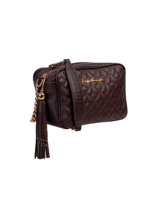 BOLSA PEQUENA CLÁSSICA ALÇA CORRENTE CAFÉ