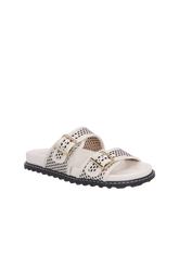 PAPETE TRATORADA EM COURO OFF WHITE COM RECORTES LASER