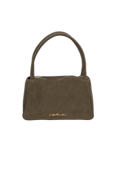 BOLSA MÉDIA EM CAMURÇA VERDE TOMILHO