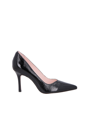 SCARPIN DE SALTO FINO EM VERNIZ PRETO