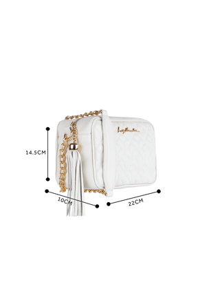 BOLSA MÉDIA CLÁSSICA ALÇA CORRENTE OFF WHITE