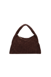 BOLSA HOBO EM CAMURÇA TRESSÊ CAFÉ GRANDE