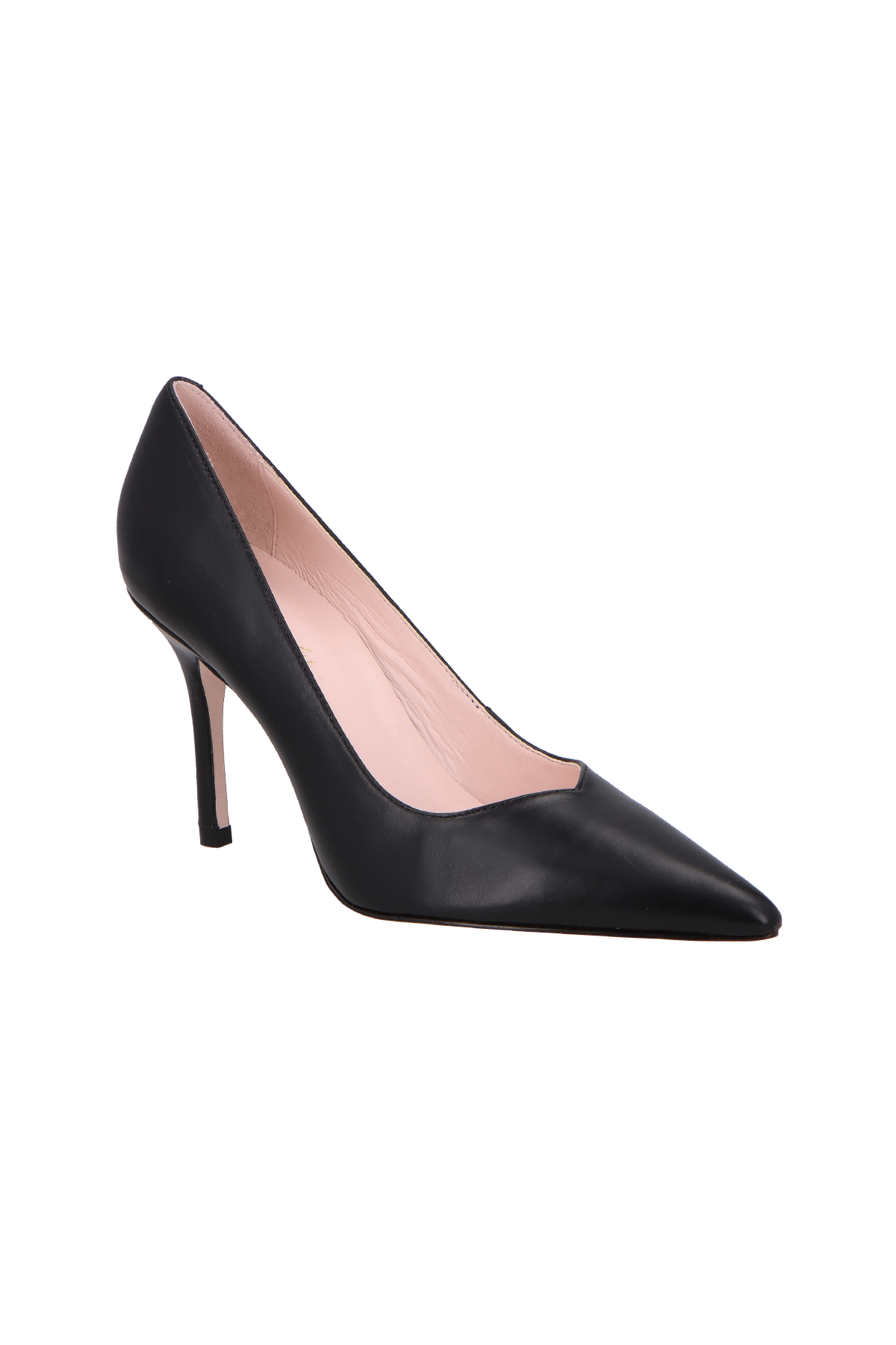 SCARPIN DE SALTO FINO EM COURO PRETO