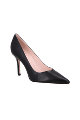 SCARPIN DE SALTO FINO EM COURO PRETO