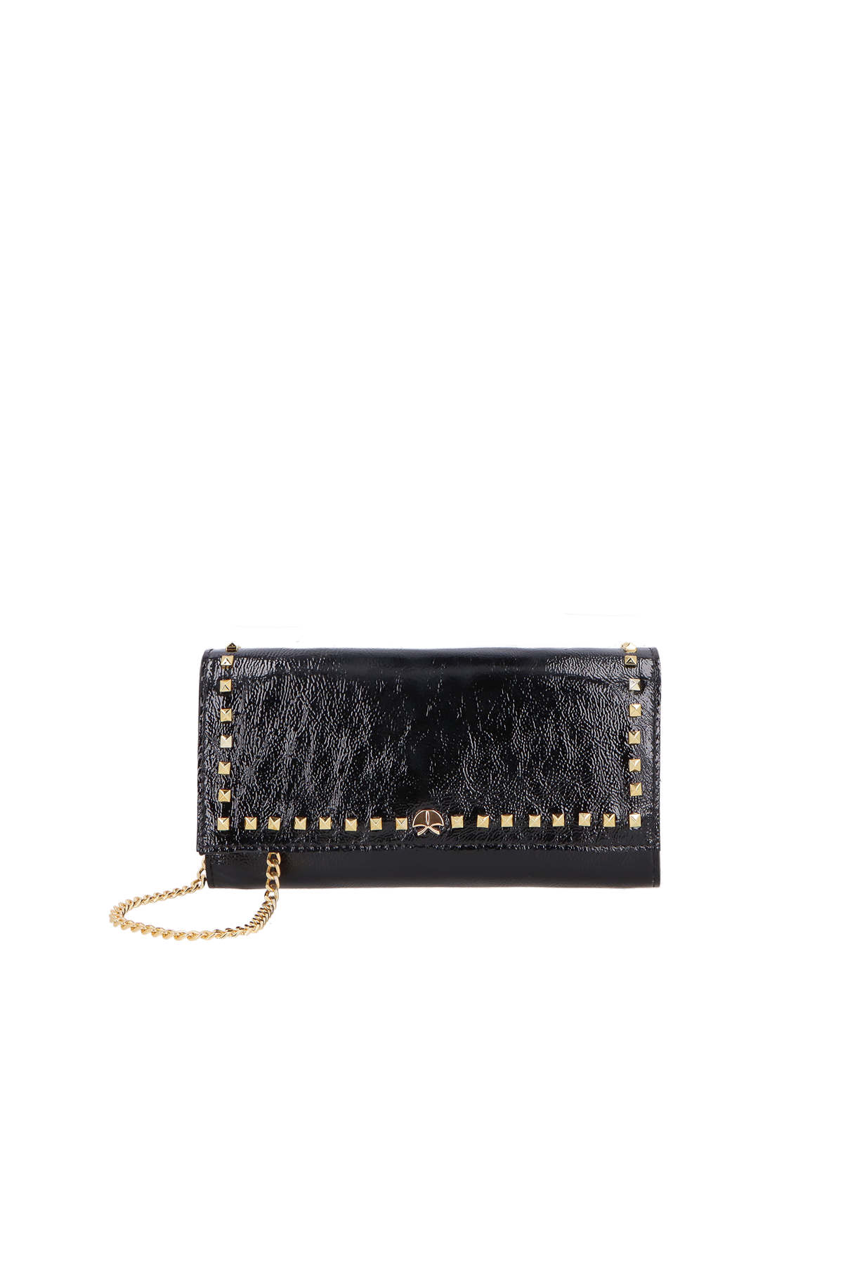BOLSA CARTEIRA EM VERNIZ PRETO