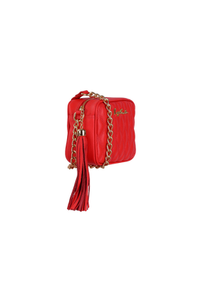 BOLSA PEQUENA COURO VERMELHO