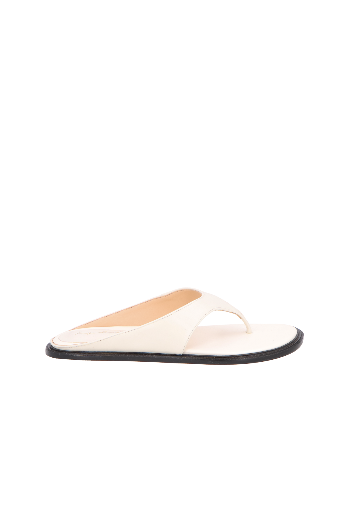 RASTEIRA DE DEDO EM COURO OFF WHITE COM SOLADO RETO