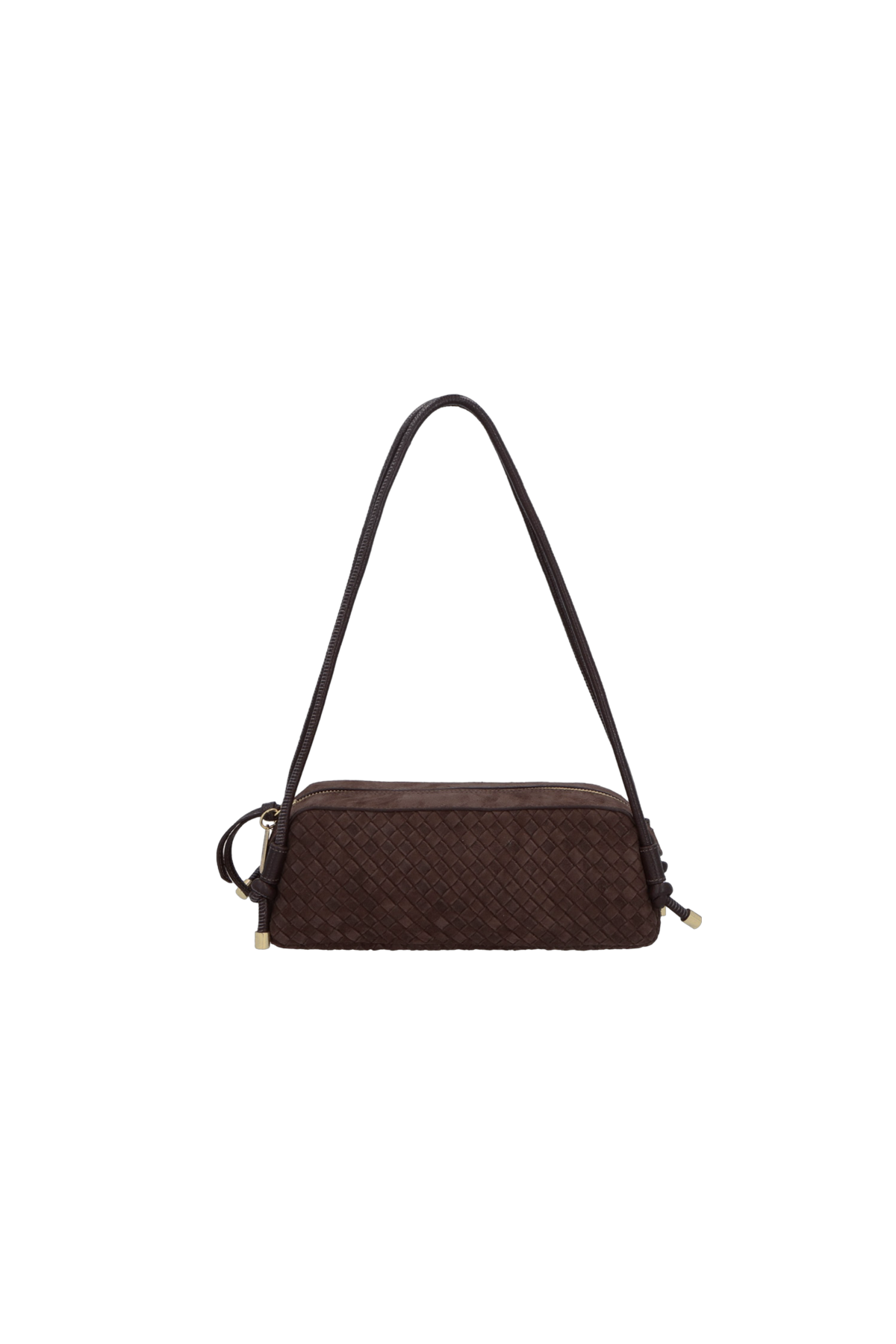 BOLSA MÉDIA TRESSÊ EM CAMURÇA CAFÉ MINIMALISTA