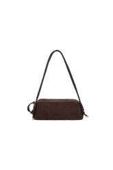 BOLSA MÉDIA TRESSÊ EM CAMURÇA CAFÉ MINIMALISTA