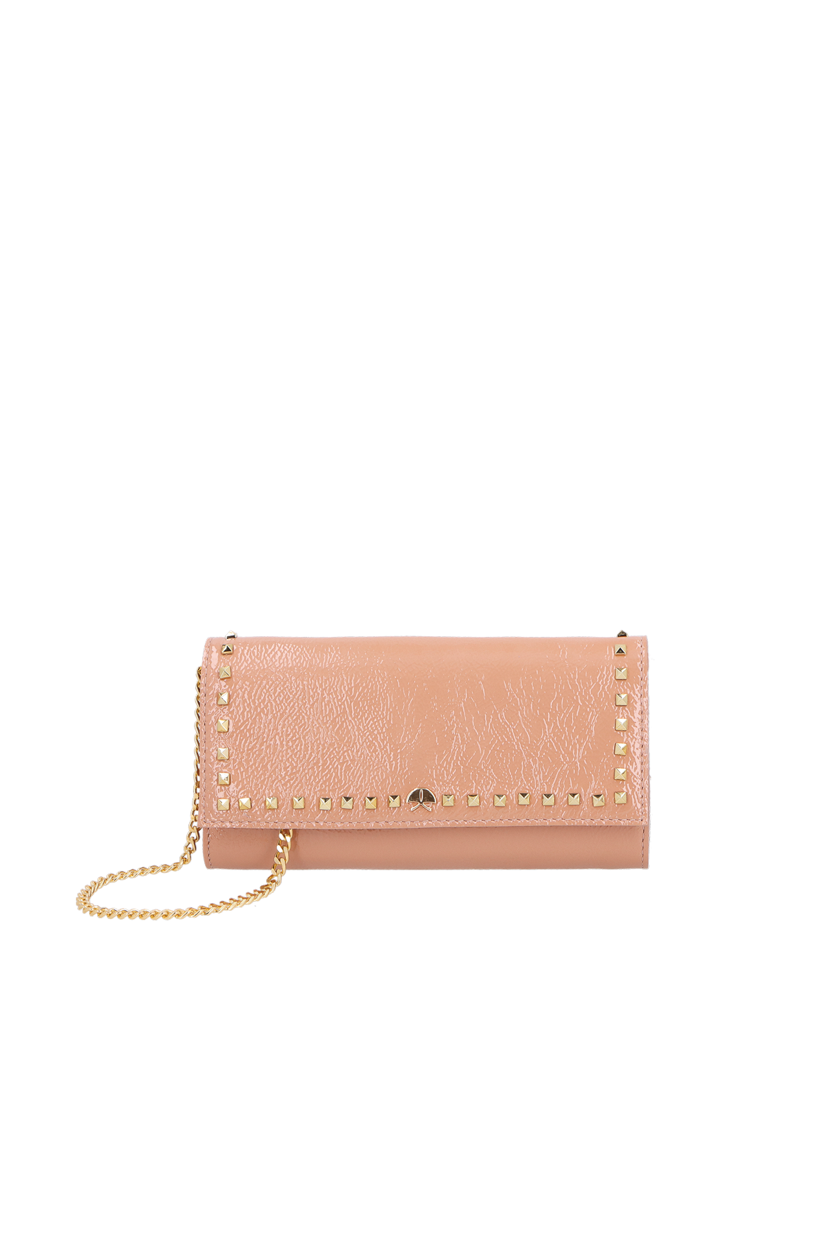 BOLSA CARTEIRA EM VERNIZ BEGE BLUSH