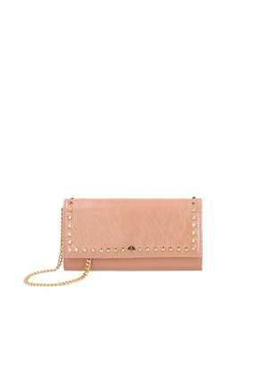 BOLSA CARTEIRA EM VERNIZ BEGE BLUSH