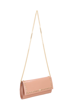 BOLSA CARTEIRA EM VERNIZ BEGE BLUSH