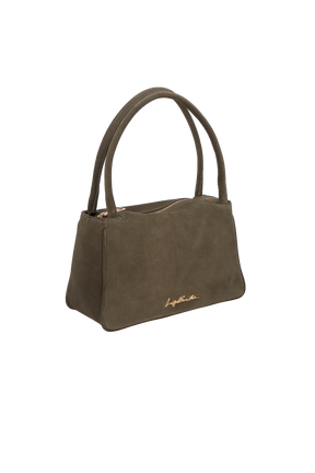 BOLSA MÉDIA EM CAMURÇA VERDE TOMILHO
