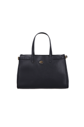 BOLSA MÉDIA EM COURO PRETO ESTRUTURADA