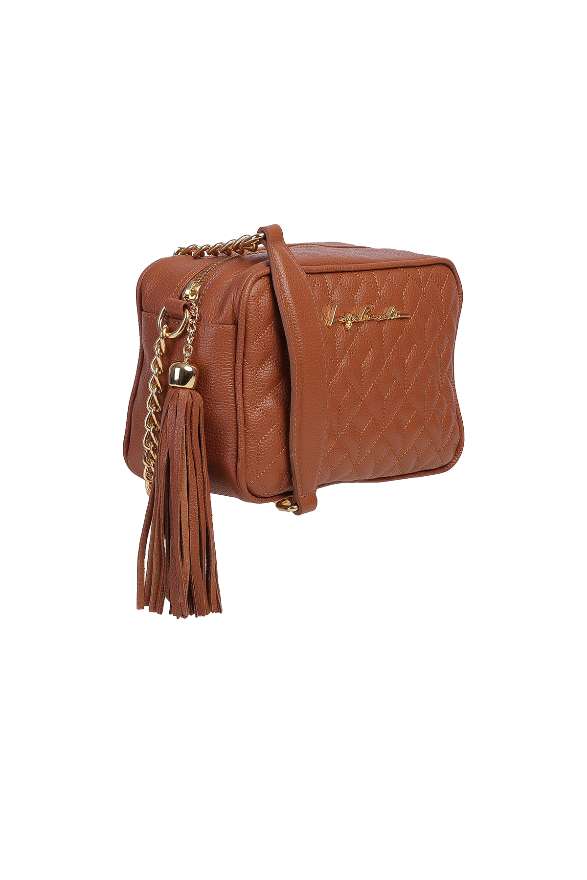 BOLSA MÉDIA CLÁSSICA ALÇA CORRENTE CARAMELO