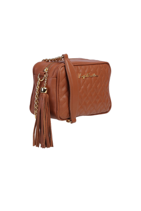 BOLSA MÉDIA CLÁSSICA ALÇA CORRENTE CARAMELO