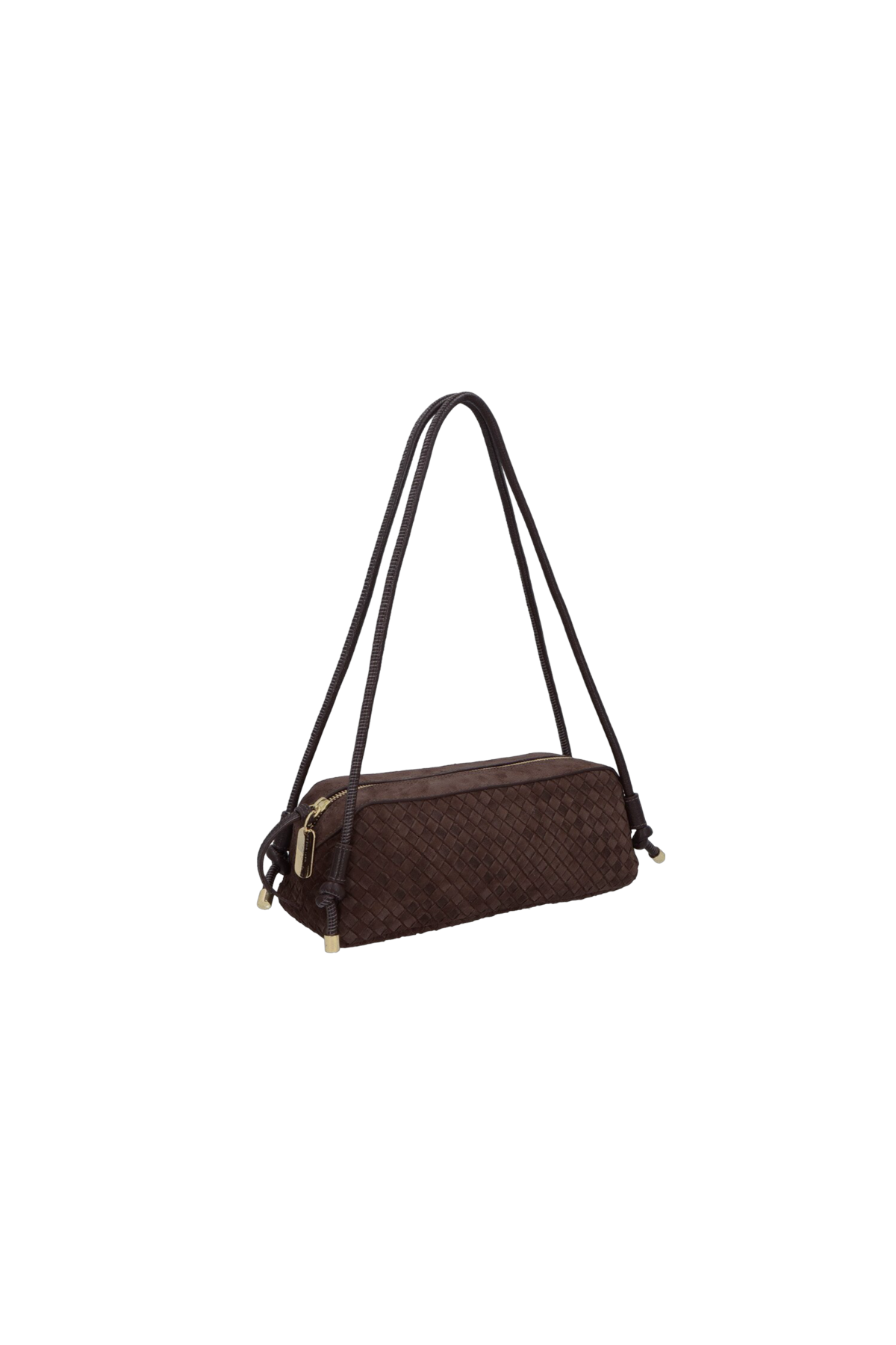 BOLSA MÉDIA TRESSÊ EM CAMURÇA CAFÉ MINIMALISTA