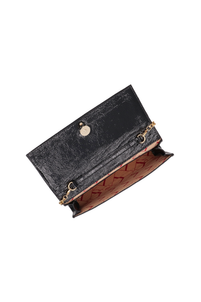 BOLSA CARTEIRA EM VERNIZ PRETO
