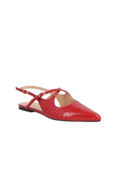 SAPATILHA DE BICO FINO EM VERNIZ VERMELHO RED COM RECORTES