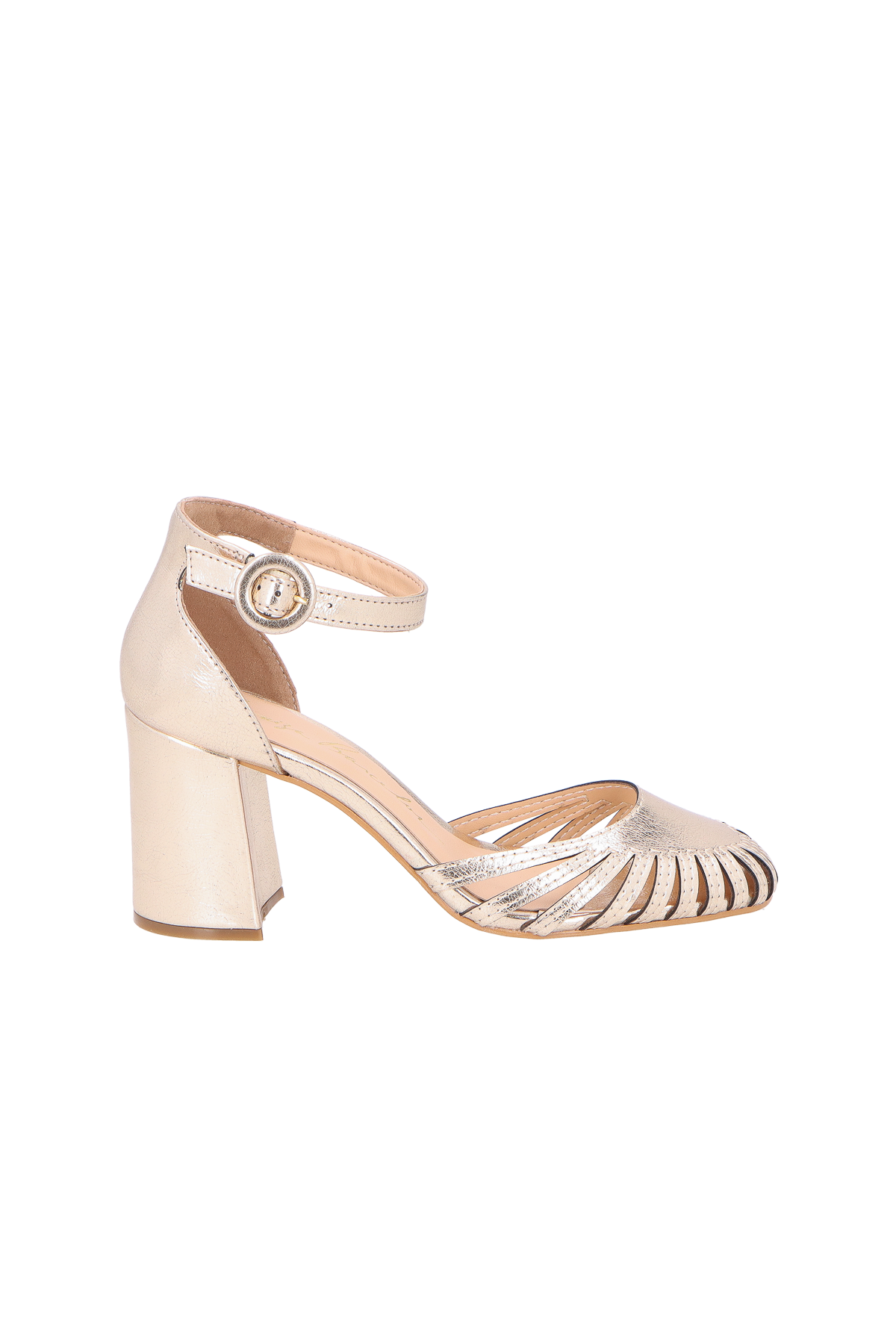 SAPATO D'ORSAY SALTO MÉDIO DOURADO
