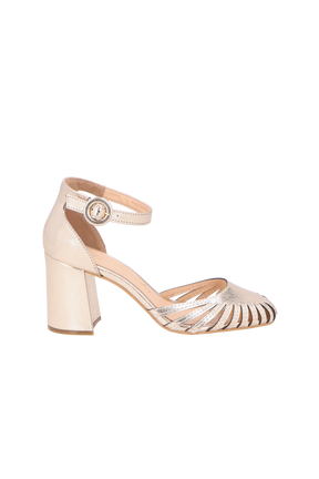 SAPATO D'ORSAY SALTO MÉDIO DOURADO