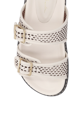 PAPETE TRATORADA EM COURO OFF WHITE COM RECORTES LASER