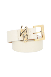 CINTO EM COURO OFF WHITE COM PASSANTE LB