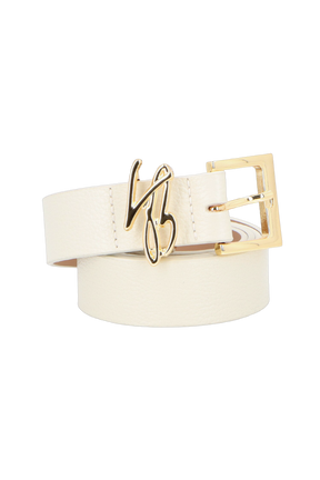 CINTO EM COURO OFF WHITE COM PASSANTE LB