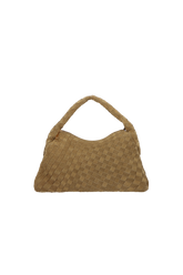 BOLSA HOBO EM CAMURÇA TRESSÊ VERDE ASPARGO MÉDIA