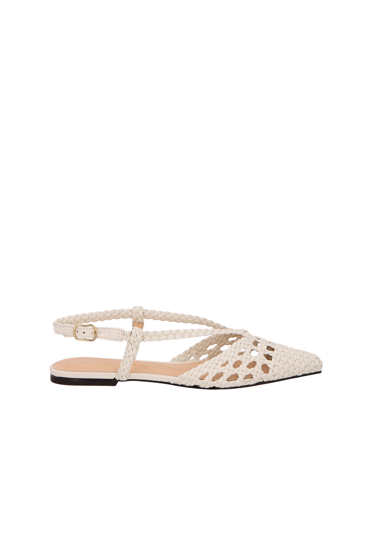 SAPATILHA SLINGBACK TRANÇADA EM COURO OFF WHITE