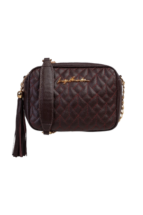 BOLSA PEQUENA CLÁSSICA ALÇA CORRENTE CAFÉ