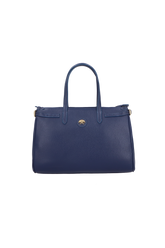 BOLSA MÉDIA EM COURO AZUL ATLÂNTICO ESTRUTURADA