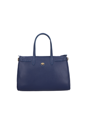 BOLSA MÉDIA EM COURO AZUL ATLÂNTICO ESTRUTURADA