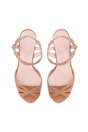 SANDÁLIA PLATAFORMA DE COURO BEGE BLUSH
