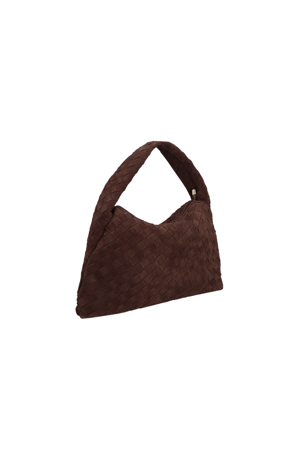 BOLSA HOBO EM CAMURÇA TRESSÊ CAFÉ GRANDE