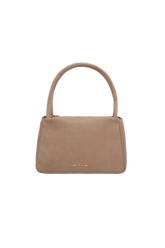BOLSA DE ALÇA DUPLA CURTA EM CAMURÇA BEGE FENDI MÉDIA